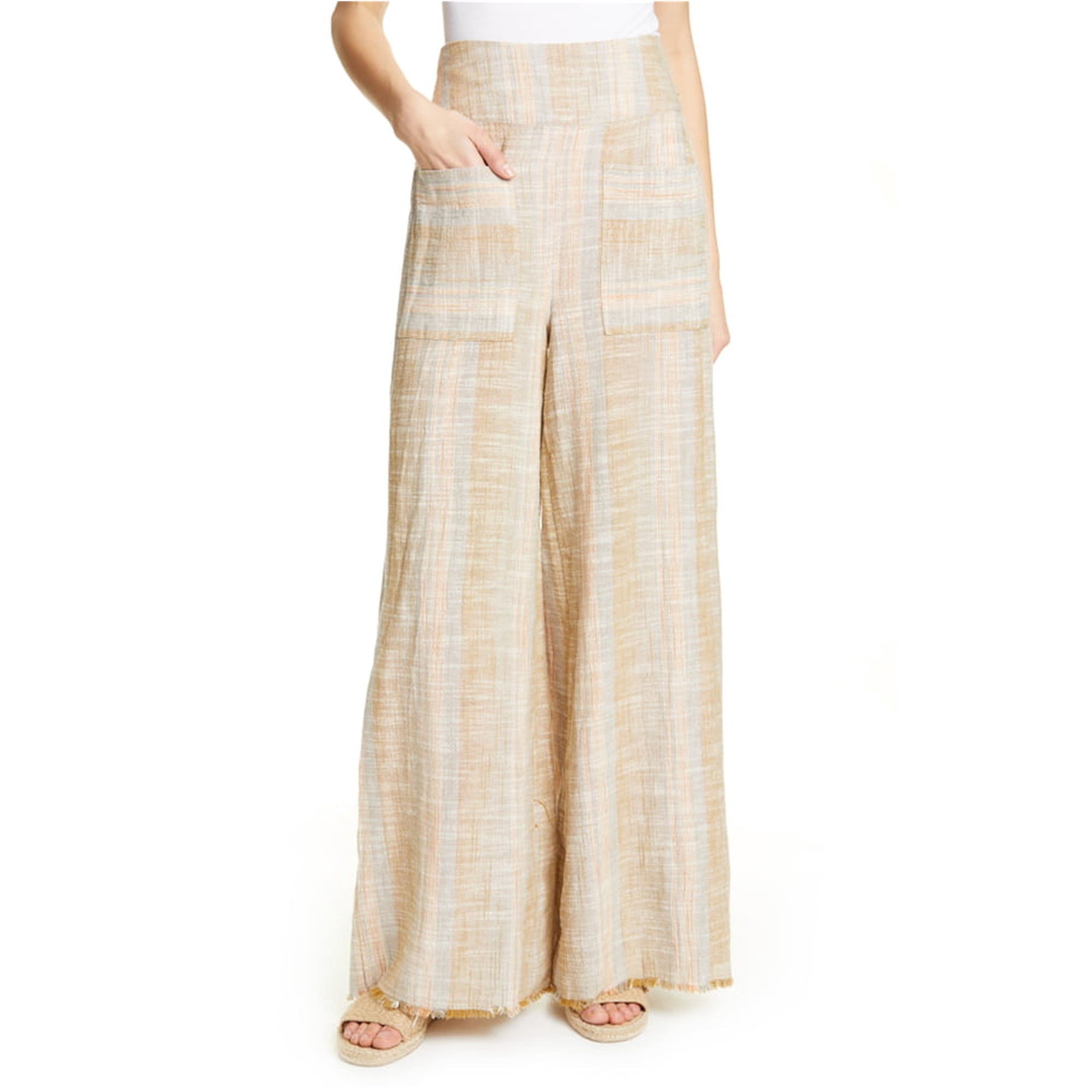 Womens Woven Casual Wide Leg Pants 