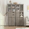thumbnail image 5 of Homfa 67"H Bathroom Cabinet, Linen Cabinet with Doors and Drawers, Kitchen Cupboard, Wash Gray, 5 of 7