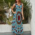 thumbnail image 6 of Floral Pattern Vibrant Colors Symmetry Sleeveless Dress Dresses Women Summer Evening Dresses Ladies Bohemia Long Dresses, 6 of 9