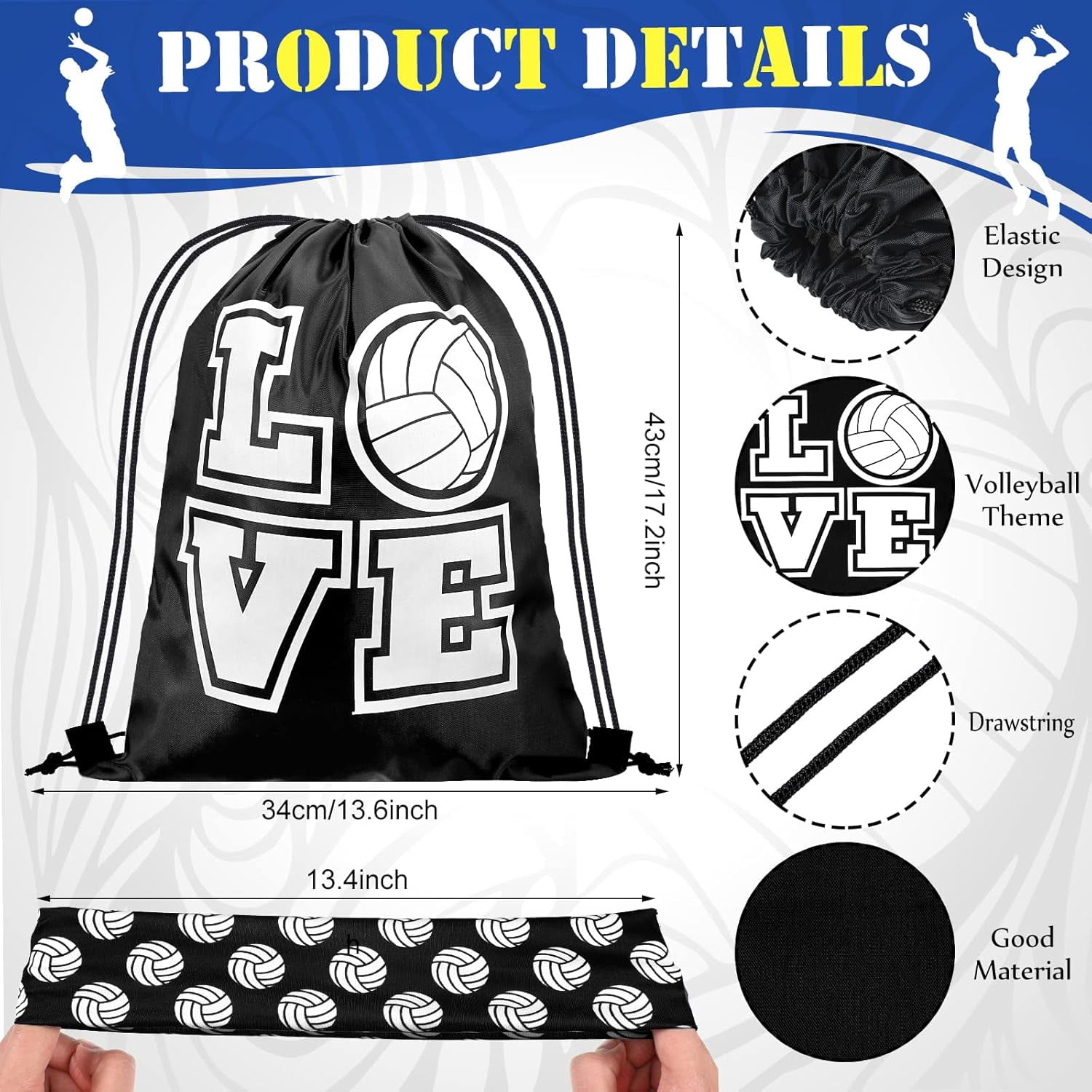 Volleyball Knee Pad and Arm Sleeve Forearm Elbow Sleeve Wrist Guard with Protection Pad and Thumb Hole