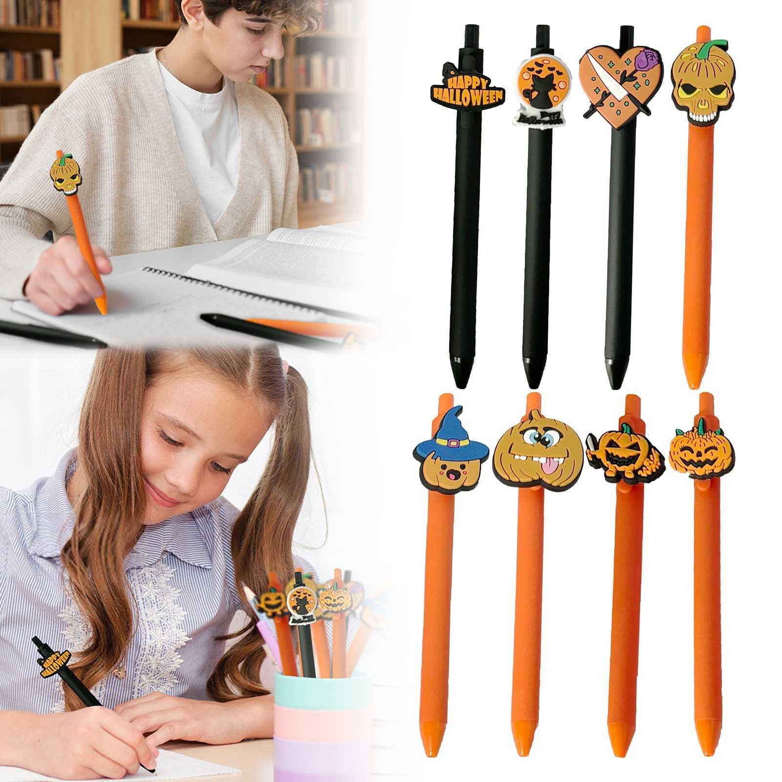 CoreLiving Ballpoint Pens Festive Halloween Pens Smooth Writing Spooky Novelty Pens Creative Halloween Office Supplies for Journaling Desk Display
