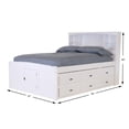 thumbnail image 3 of OS Home and Office Model 80221K6-22 Solid Pine Full Sized Captains Bookcase Bed with 6 spacious under bed drawers in Casual White, 3 of 8
