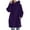 Purple, variant on Ozmmyan Women's Plus Size Solid Color Hoodie Zipper Long Sleeve Sweatshirts Long Coat Tops With Pockets