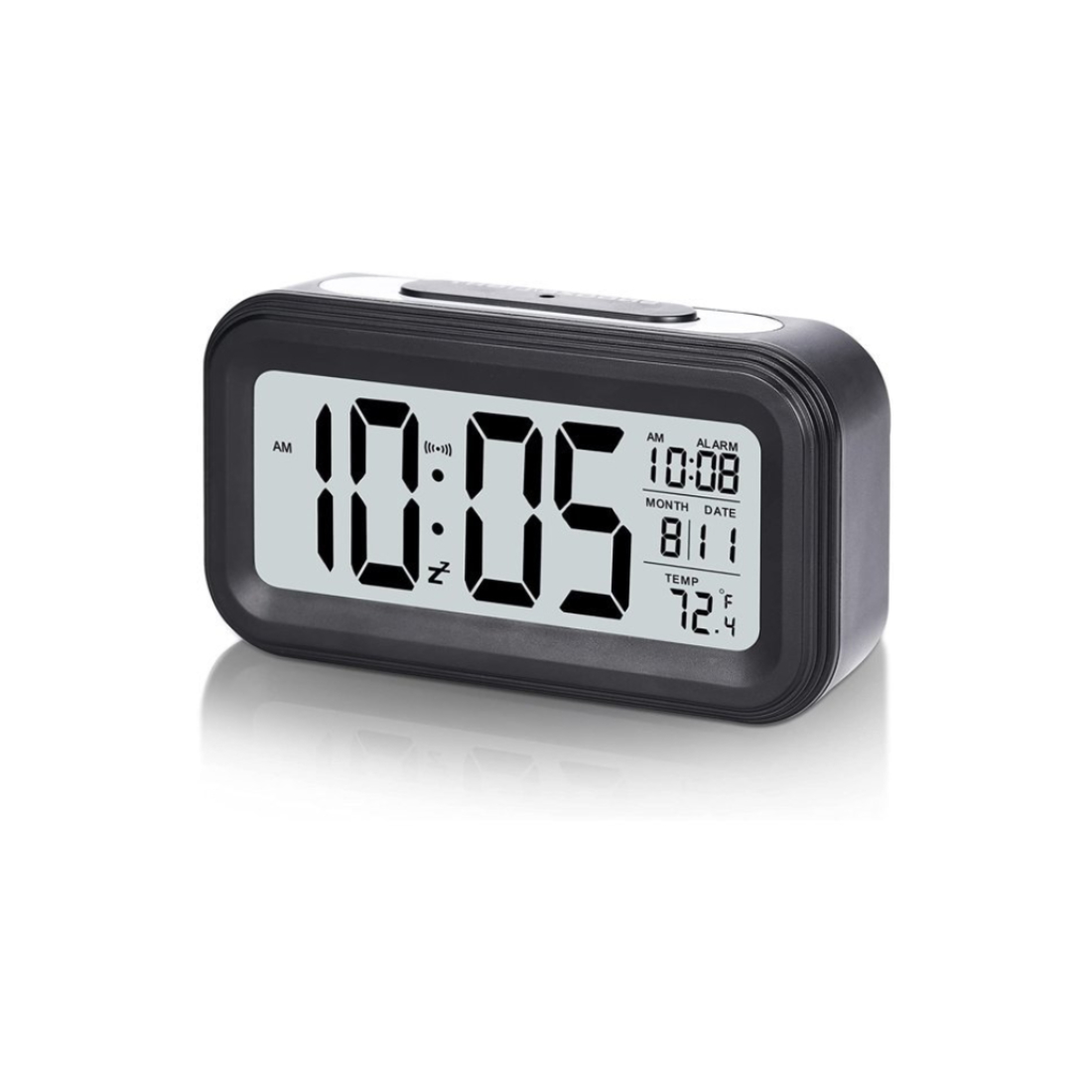 Battery Alarm Clock, LCD Display Digital Clock, Backlight Night Light