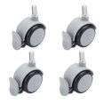 thumbnail image 5 of 4Pcs Caster Rubber Brake Wheels with M10 Thread Stem Furniture Swivel Accessories 2in, 5 of 5