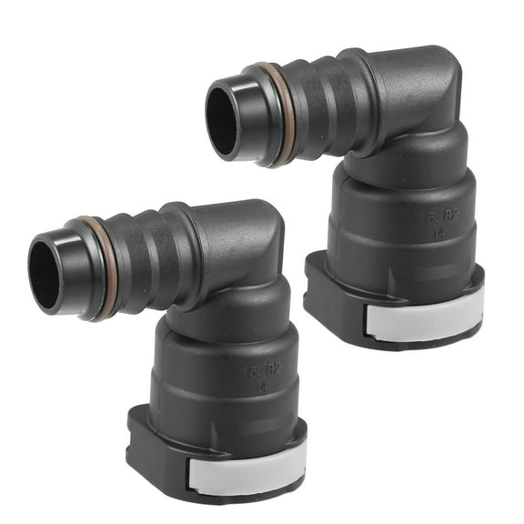 2pcs Fuel Line Quick Connect 90 Degree Push-On Single Barb Fuel Hose Adapter Connector for 5/8 to 9/16 Nylon Tube