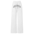 thumbnail image 4 of BJUTIR Girls Pants Letter Print Casual Wide Leg Pants Loose Fit Comfortable Pants For Youth Children Fashion Softness White Trousers Size 12-13 Years, 4 of 4