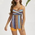 thumbnail image 4 of TSADFHJI Womens Swimsuits Rash Guard Suits Control Tankini Flowy Bathing Tank Swimwear with Boyshorts Piece Swimsuits Top Two Tummy for Women Swimwears Tankinis Set Xxxl Yellow, 4 of 8