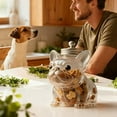 thumbnail image 6 of Dog Shaped Airtight Candy Jar • Glass Pet Treat Storage Canister White 19x11.5x6cm • Durable Kitchen Snack Container for Coffee Pods & Dog Snacks Gift, 6 of 8