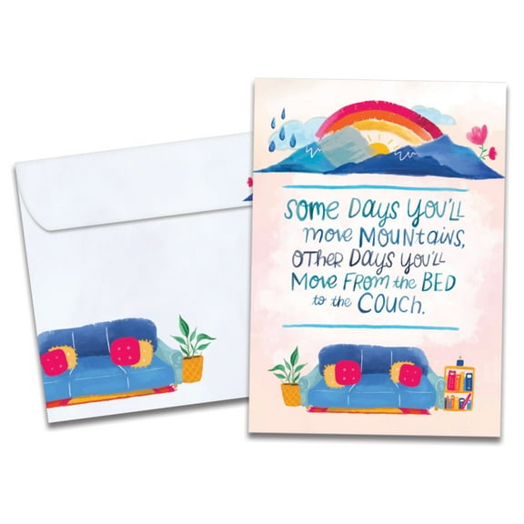 Tree-Free Greetings Support & Encouragement Greeting Card, 5 x 7, Couch Mountains (GO69875)
