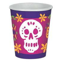 Party Central Club Pack of 96 Pink and Purple Day of the Dead Skull Head Halloween Disposable Cups