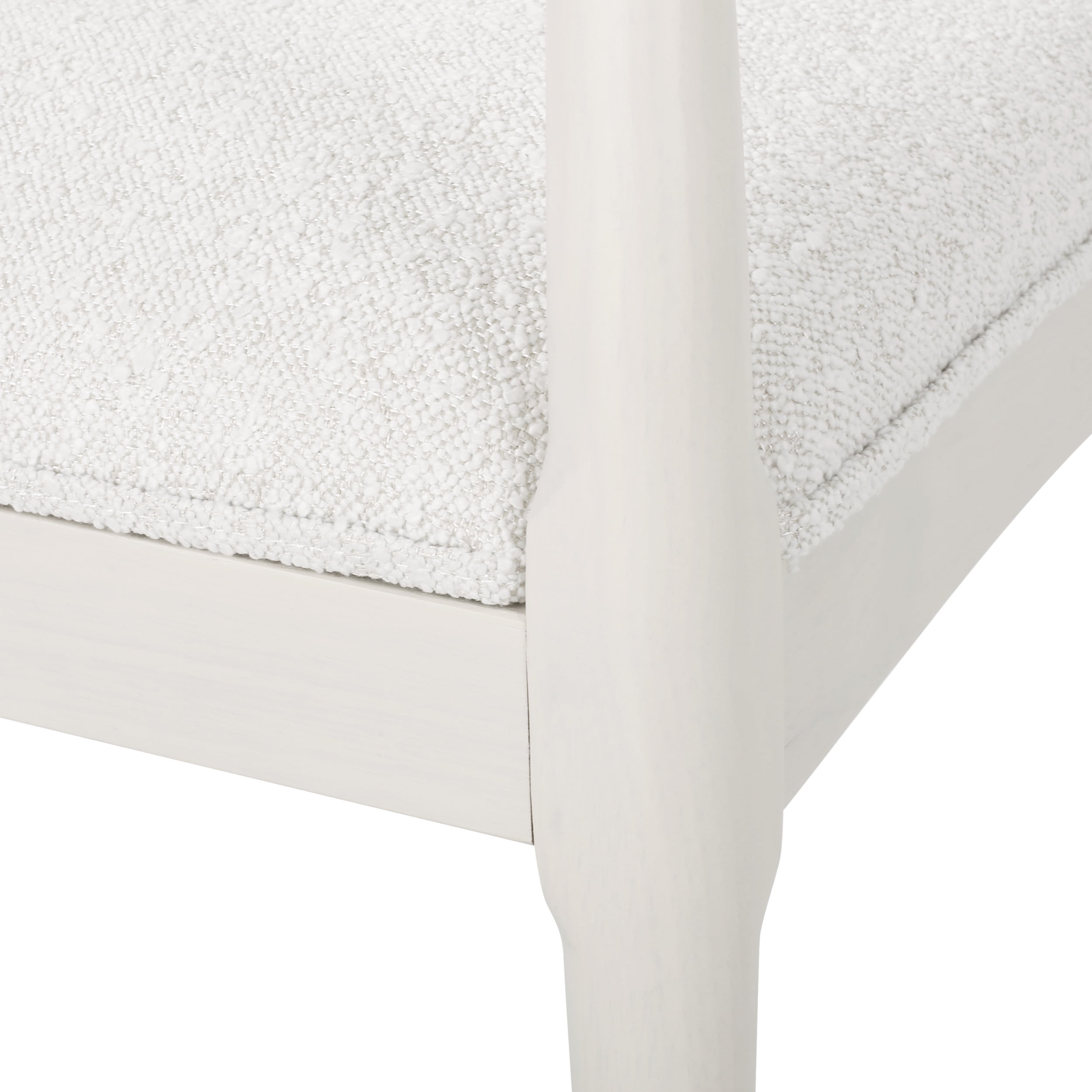 Noble House Cotterell Fabric and Wood Dining Chairs, Set of 2, Almond Textured Boucle and Bleached Wood