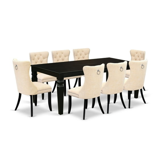 East West Furniture 9 Piece Dining Room Set