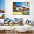 thumbnail image 4 of Designart Bridge Park Brooklyn - Cityscape Photography Throw Pillow - 12x20, 4 of 5