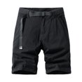 thumbnail image 2 of Men's Cotton Chino Shorts with Built-In Belt, 7"/9" Inseam Casual Golf Short Pants, Summer Vacation Straight Fit Bermuda Shorts, 2 of 7