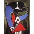thumbnail image 1 of "Seated Woman In An Armchair, Picasso - CANVAS or PRINT WALL ART", 1 of 1