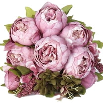 Vorkoi Vintage Artificial Peony Flowers Fake Silk Floral Arrangement Wedding Bouquet Home Office Decor