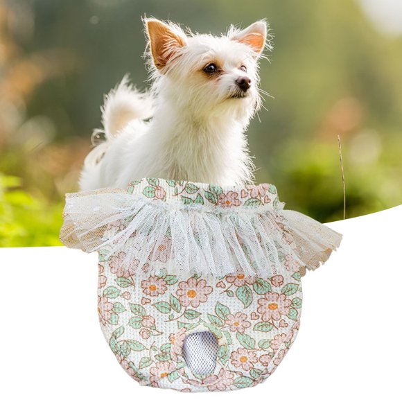 CBFFDC Pet Sanitary Pants Pet Physiological Pants Soft Breathable Mesh Splicing Flower Printing Dog Menstrual Pants Pet Supply