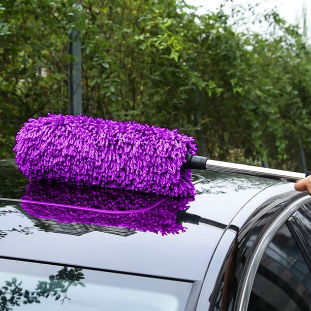Cepillo para Coche, Fregona para Coche, Plumero para Barrer y Quitar El Polvo Del Hogar, Fregona para Lavado de Coches, 55 Cm Extensible a 80 Cm, Apta para Limpieza de Coches y Del Hogar