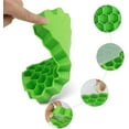 thumbnail image 3 of Upgraded Ice Cube Tray, 2 Pack Silicone Flexible Ice Cube Tray, Easy Releases Reusable Ice Cube, 74 Ice Cubes, Great for Chilling Drinks, Cocktail Bars or Iced Coffee Cups（Green）, 3 of 7