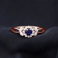 thumbnail image 2 of Rosec Jewels Nature Inspired Engagement Ring for Women, Blue Sapphire and Moissanite Ring, 10K Rose Gold, US 12.50, 2 of 8