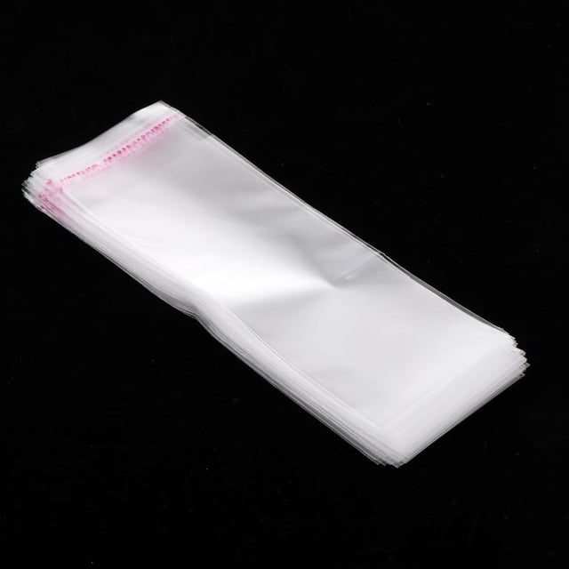 100 Piezas De Bolsas De Celofán De Claro Con Cierre Adhesivo Para Panadería, , Jabón, , Caramelos, Bolsas De Polietileno De Postre 8.5 x 2.4 pulgadas perfecl Bolsas planas transparentes resellables
