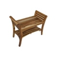 thumbnail image 2 of EcoDecors® Symmetry® 29" Teak Wood Shower Bench with Shelf and LiftAide® Arms in EarthyTeak Finish, 2 of 11