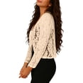 thumbnail image 4 of Women's Lace Crochet Cropped Cardigan - Delicate Stylish Party & Date Night Layering, 4 of 6