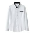 thumbnail image 1 of pstuiky camisas de manga larga para hombre, Camisa tipo cárdigan de manga larga con solapa y botones con estampado a cuadros informal para hombre. salir tops l, 1 of 6