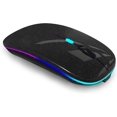 thumbnail image 1 of WREANU Wireless Bluetooth  Rechargeable Laptop Mice with LED Lights Silent Slim Use(BT5.2 and 2.4G Portable USB) Dual Mode Computer  for Laptop//Tablet//Computer/ (Black), 1 of 10