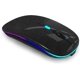 thumbnail image 1 of WREANU Wireless Bluetooth  Rechargeable Laptop Mice with LED Lights Silent Slim Use(BT5.2 and 2.4G Portable USB) Dual Mode Computer  for Laptop//Tablet//Computer/ (Black), 1 of 10