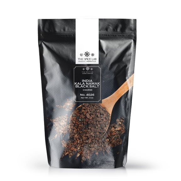 The Spice Lab Kala Namak Mineral Salt - Indian Himalayan Black Salt - 4 Ounce (Coarse) - Vegan Kala Namak Salt Pure and Natural Indian Black Salt Gluten Free - Vegan Tofu Scrambles - Natural Egg Taste