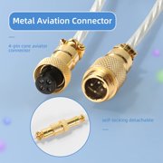 Mamba Snake Custom Transparent Coiled Keyboard Cable for Gaming Keyboard, Double-Sleeved Mechanical Keyboard Cable with Detachable Metal Aviator, 2.0M(0.66ft) USB-C to USB-A Keyboard Wire(Crystal)