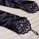 thumbnail image 3 of Guantes de ópera negros, guantes largos de noche, sin dedos, de satén, con codos, guantes de vestir elegantes, guantes de boda, de novia, de fiesta, estilo años 20 para mujer (6 piezas,, 3 of 4