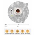 thumbnail image 6 of 13 Inch Round Placemats Set of 6, Grey Snowflake Christmas Non Slip Heat Insulation PP Table Mats, Winter Xmas Snowflake Gray Modern Art Washable Place Mats for Kitchen Dining Party Table Decor, 6 of 7