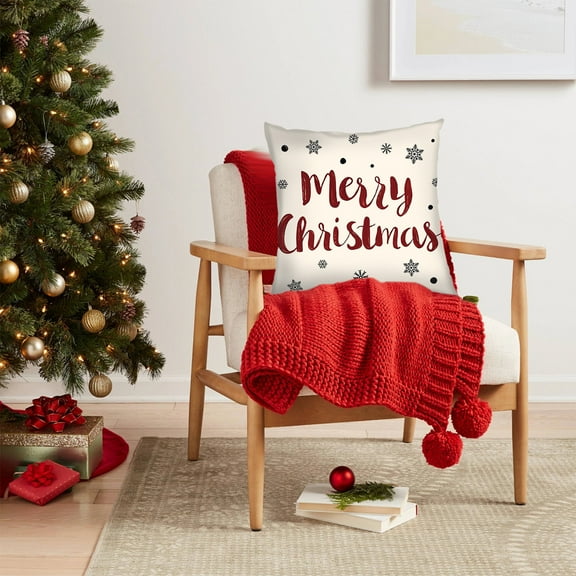 Chmadoxn Christmas Pillow Covers, 18x18 Inch Christmas Tree Decorative Throw Pillows Winter Christmas Decor for Home Couch, Merry Christmas Holiday Pillowcases, Xmas Trees Deer Decorative