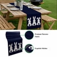 thumbnail image 5 of Easter Bunny Table Runner - 108 Inch Long, Kitchen Dining Table Runner Dresser Scarves, Cute Rabbit Family Vintage Navy Blue Abstract Farmhouse Decor for Coffee Tables Wedding Party Banquet, 5 of 8
