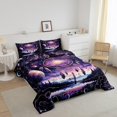thumbnail image 2 of Juego de cama con estampado de plumas para niños y niñas,Purple Boho Dream Catcher All Season, 2 of 5