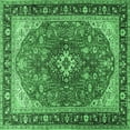 thumbnail image 1 of Ahgly Company Indoor Square Medallion Emerald Green Traditional Area Rugs, 4' Square, 1 of 4