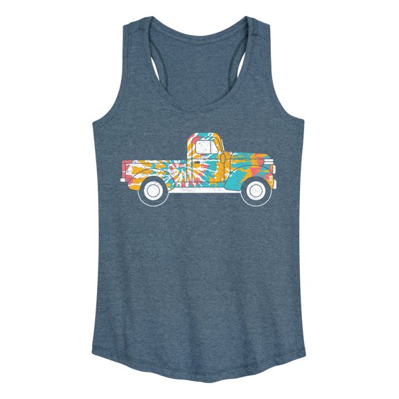 Instant Message - Tie Dye Truck - Ladies Racerback Tank