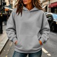 thumbnail image 4 of Women's Oversized Hoodies Drop Shoulder Fleece Long Sleeve Hooded Sweatshirts Fall Winter Causal Solid Pullover Hoodies, XL, 4 of 6