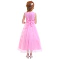 thumbnail image 5 of IDOPIP Little Big Girl Flower Tulle Bridesmaid Dress Princess Pageant Birthday Party Wedding Formal Floor Long Dance Evening Vintage Lace Maxi Gown 13-14 Years Pink, 5 of 7