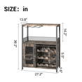 thumbnail image 2 of Wine Bar Rack Cabinet, Adjustable Shelves Coffee Bar Cabinet with Mesh Door and Baffle Design, Small Liquor Bar Cabinet for Home, Kitchen, Dinning Room, 2 of 4