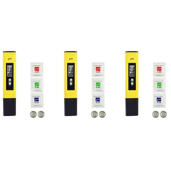 3X PH Meter Tester Digital PH Meter 0.01 PH Water Quality Test Digital Tester for Kitchen, Aquarium, Pool, Laboratory