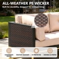 thumbnail image 5 of Patio Outdoor Furniture Sets, 7 Pieces All-Weather Rattan Sectional Sofa with Tea Table and Cushions, PE Rattan Wicker Sofa Couch Conversation Set for Garden Backyard Poolside, 5 of 8