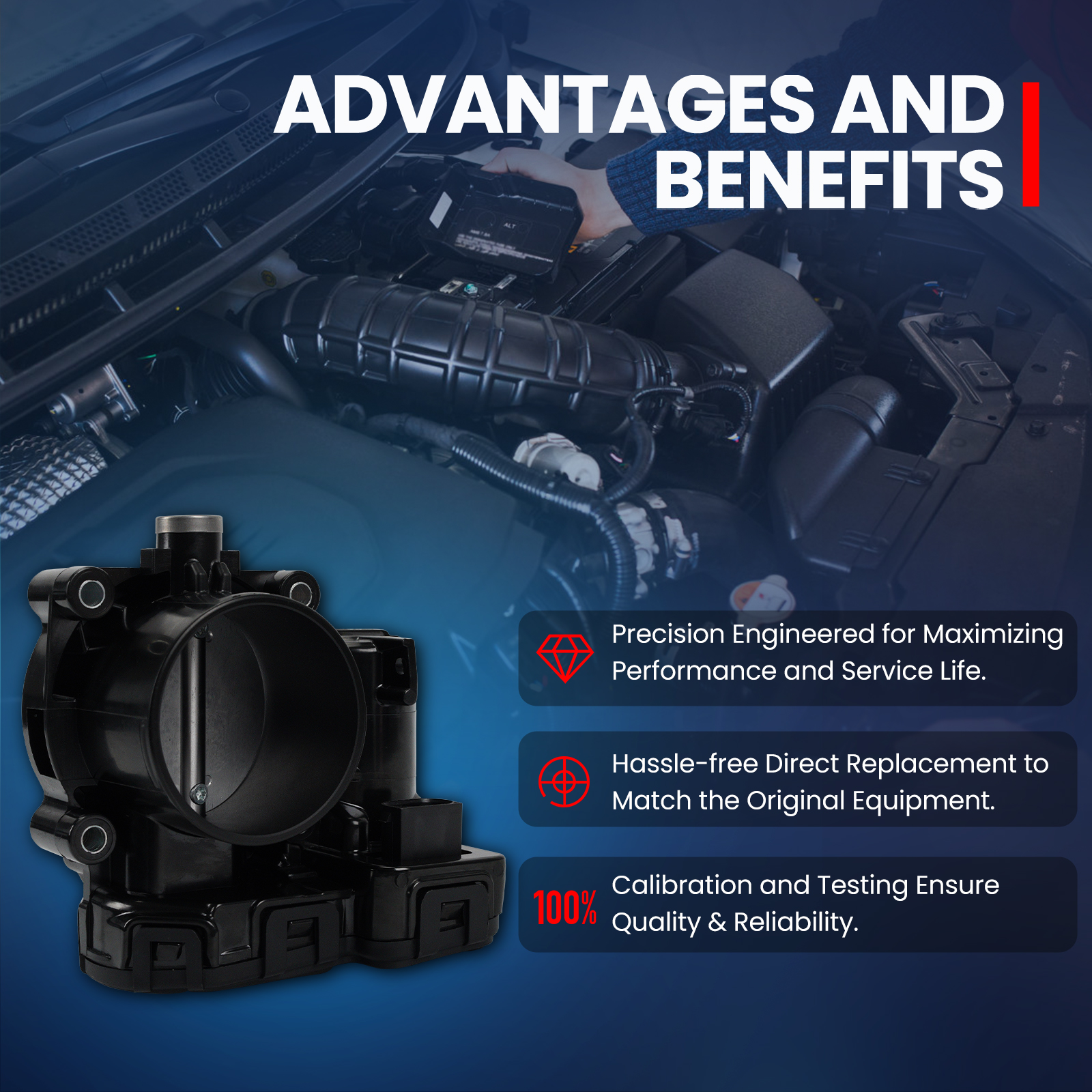 MOCA AUTOPARTS Electronic Throttle Body Fit for 2007-2010 Dodge Dakota V6 3.7L & 2007-2012 Jeep Liberty V6 3.7L
