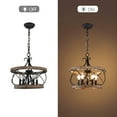 thumbnail image 6 of Chords Attic 20" Farmhouse 5-Light Drum Solid Wood Chandelier, 6 of 7