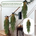 thumbnail image 3 of 4 Pcs Christmas Green Garland Adorn With Velvet Ribbon Bow, Artificial Wreath For Front Door Wall Porch And Holiday Party Decor, 3 of 4