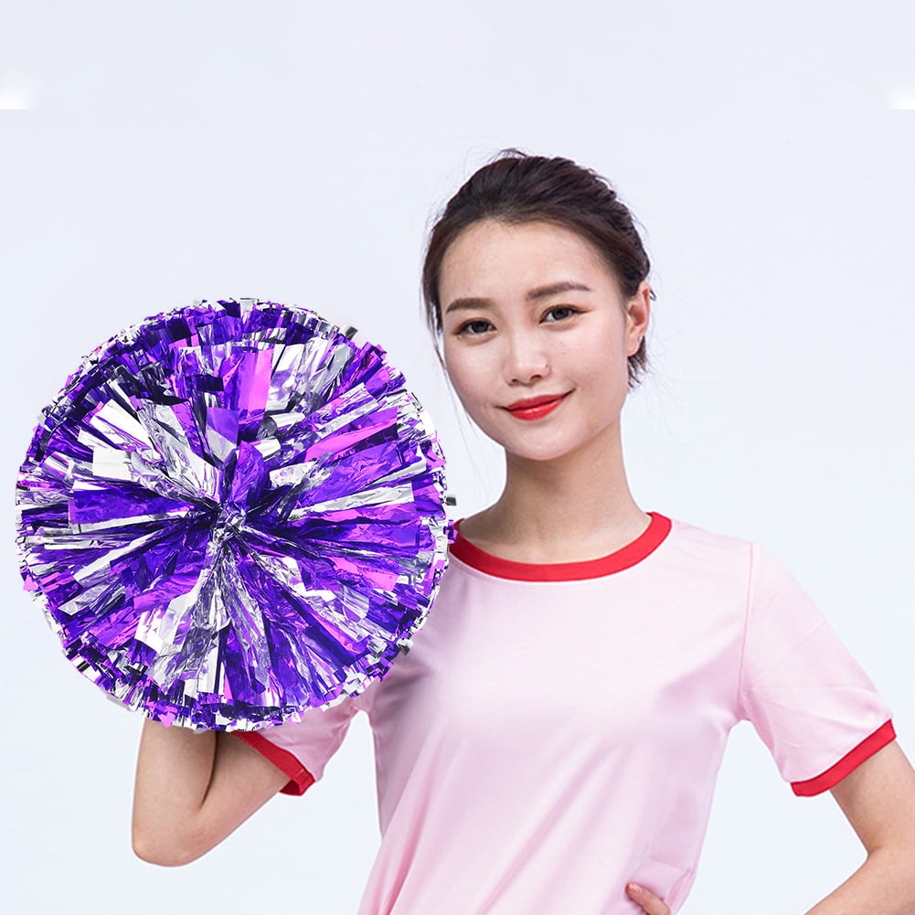 12Pcs Cheerleading Pom Poms PET Handmade Cheer Pompoms Cheering Team Dance Performances Sports Meeting Props 30CM Type 6