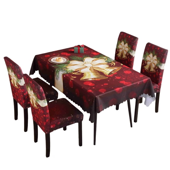 Christmas Chair Covers/ Tablecloths Waterproof Dinning Room Chair Table Protector for Kitchen